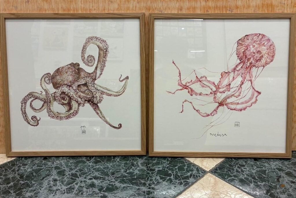 enmarcación de madera con ilustraciones marinas marco roble contell marcs jpg (1) (1)